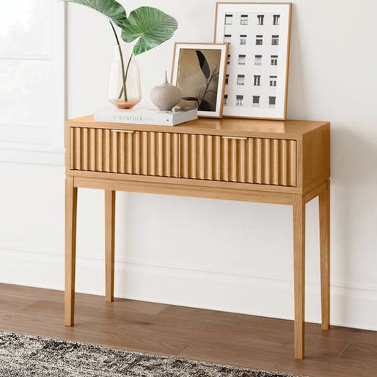 Nathan James Wood Console Table with Storage Drawers