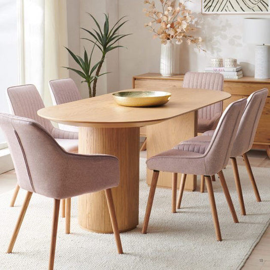 Oval Beech Wood Dining Set