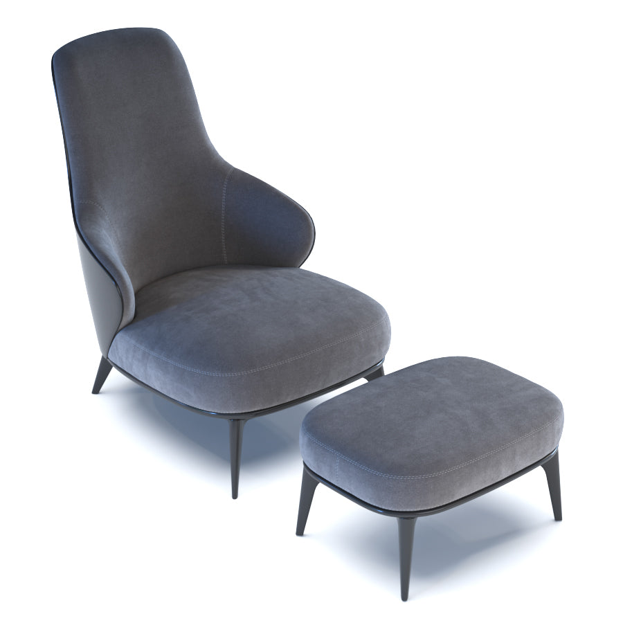 Leslie Bergere Velvet Armchair