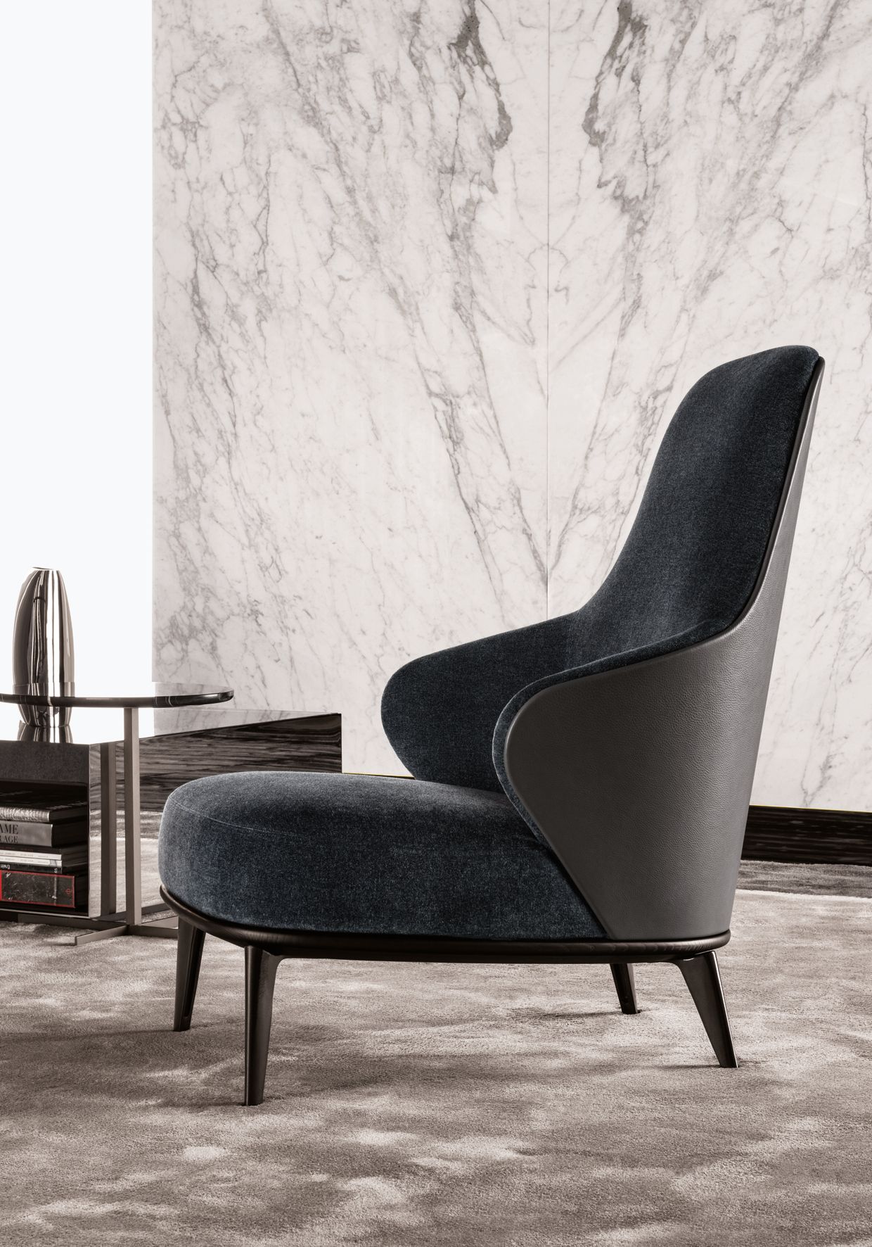 Leslie Bergere Velvet Armchair