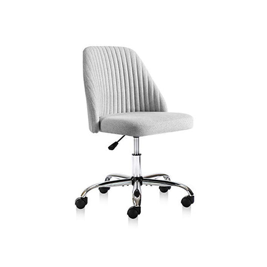 Sweetcrispy Armless & Adjustable Swivel Vanity Office Chair