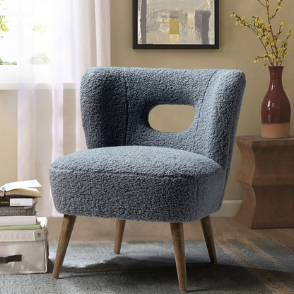 Corinne Wooden Upholstered - Cutout Back Mercury Chair