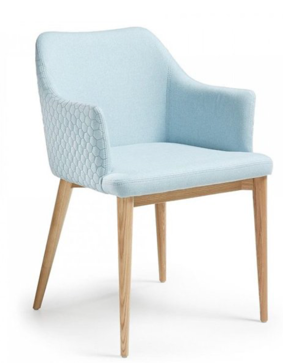 Hex Quilted Fabric Dining Chair