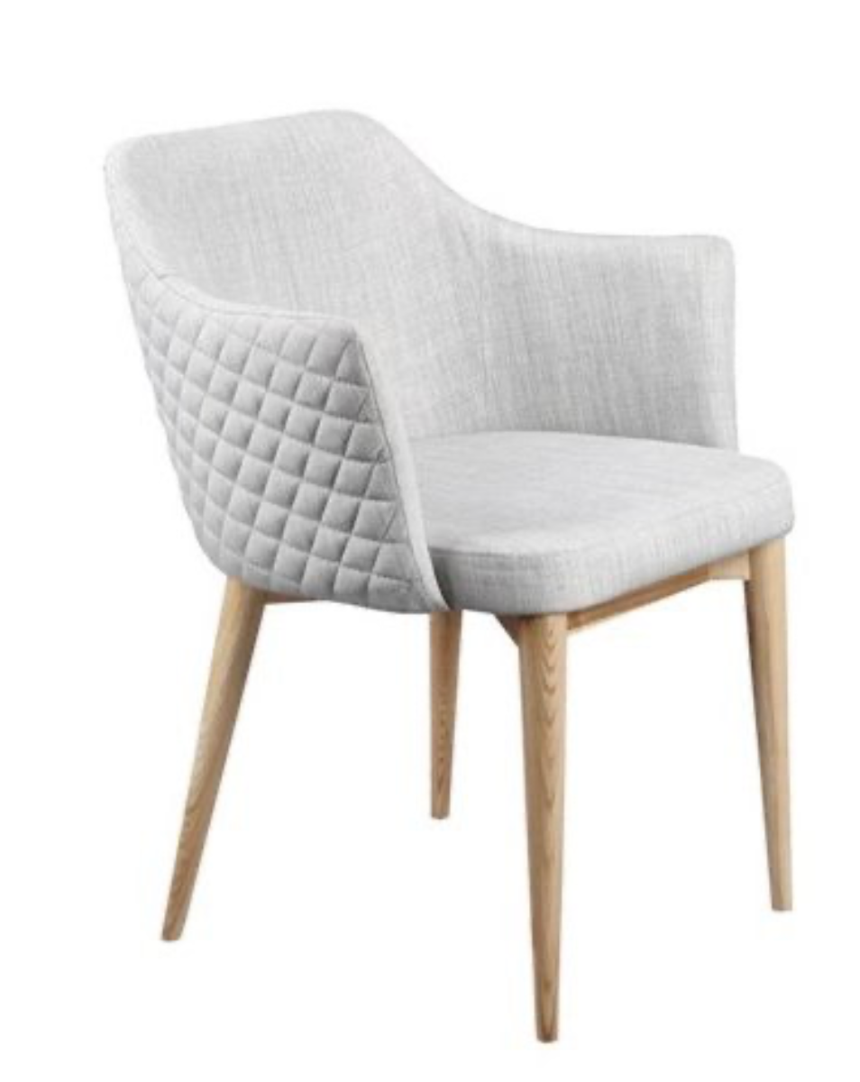 Hex Quilted Fabric Dining Chair