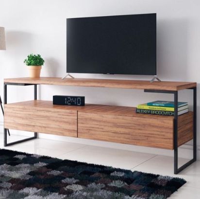 Modern & Acoustic Wood High Rise TV Unit